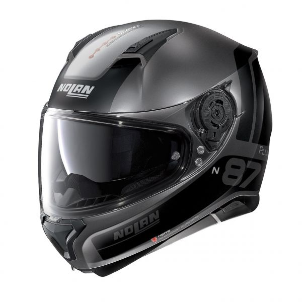 Full face helmets Nolan Full-Face N 87 Plus Distinctive N-Com 021 Black/Grey Helmet
