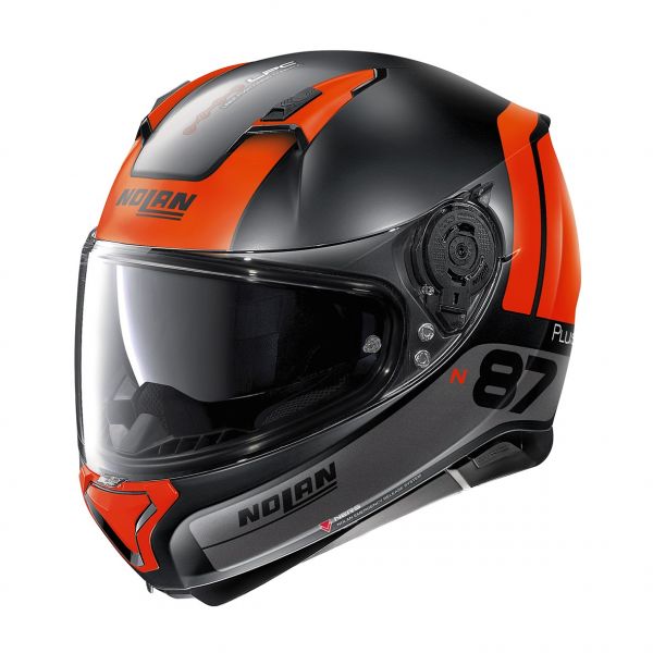 Full face helmets Nolan Full-Face N 87 Plus Distinctive N-Com 026 Black/Orange Helmet
