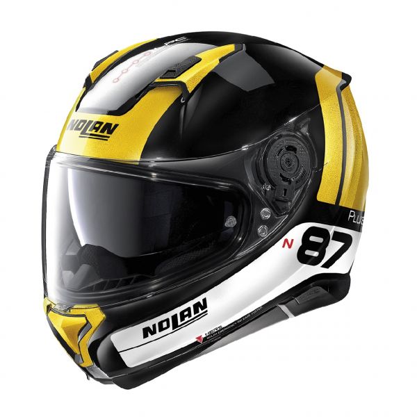 Full face helmets Nolan Full-Face N 87 Plus Distinctive N-Com 027 Black/Yellow Helmet