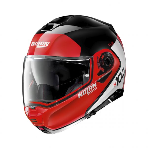 Flip up helmets Nolan Flip-Up N 100-5 Plus Distinctive N-Com Glossy Black Helmet