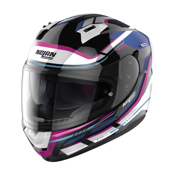 Full face helmets Nolan Full-Face Moto Helmet N60-6 Special Metal Black White/Pink/Blue 24