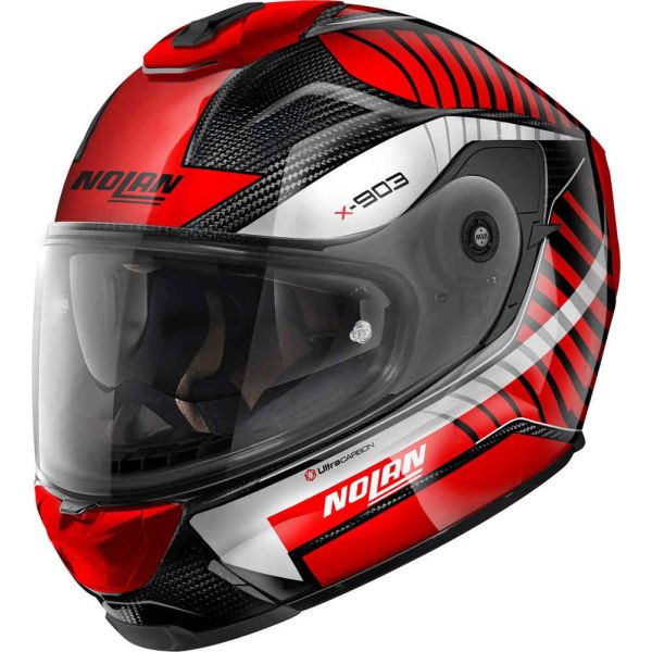 Full face helmets Nolan Full-Face Moto Helmet X-903 Ultra Carbon Starlight N-Com Carbon Red/White 24 