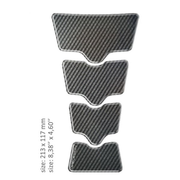 Motorcycle TankPads OneDesign Universal Tank Pad Gloss Gray Carbon Design Resin/polyuret Carbon Fiber 43010499
