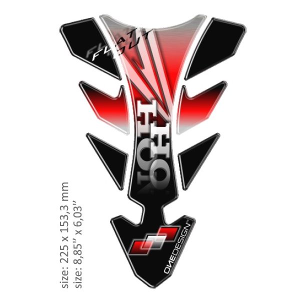 Motorcycle TankPads OneDesign Universal Tank Pad Gloss Black/red/white Yamaha Design Re Multi 43010551