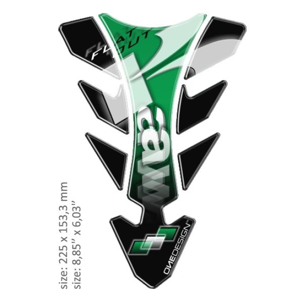 Motorcycle TankPads OneDesign Universal Tank Pad Gloss Black/green/white/red Ducati X green 43010547