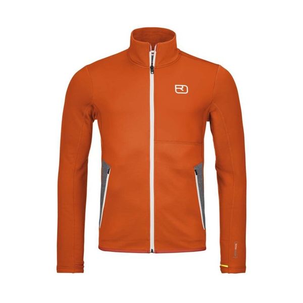 Functional Underwear Ortovox Men's Blouse Jacket Merino Fleece Hot Orange