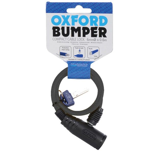  Oxford BUMPER CABLE LOCK 600mm X 6mm - SMOKE