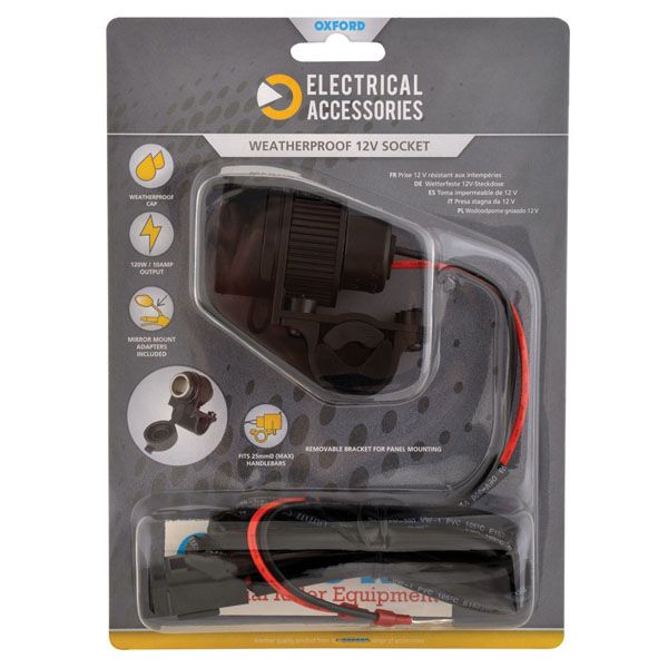 Electrical Accessories for Handlebar Oxford 12V STD ACCESSORY PLUG SOCKET 120W 10AMP