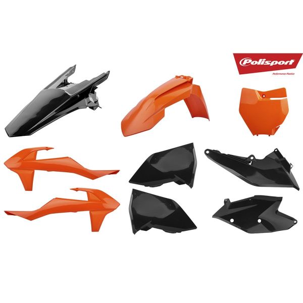  Polisport Kit Plastice KTM EXC /125/200/250/300/ Black/Orange 90907