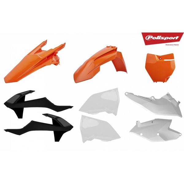  Polisport Kit Plastice KTM EXC/EXC-F/XC/250/350/450 Black/Orange/White 90884