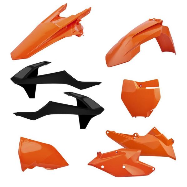 Plastice MX-Enduro Polisport Kit Plastice KTM EXC/EXC-F/XC/250/350/450 Black/Orange 90881