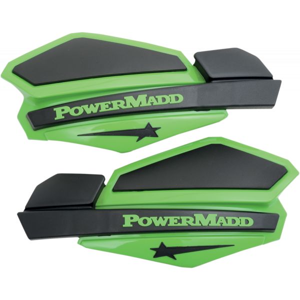 Handguard ATV PowerMadd-Cobra Handguard ATV Star Series 22 MM Plastic Black/Green-34203
