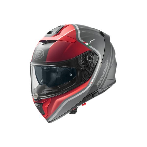  Premier Helmets Casca Moto Full-Face Devil PH 17BM Matt Gray/Red 2024