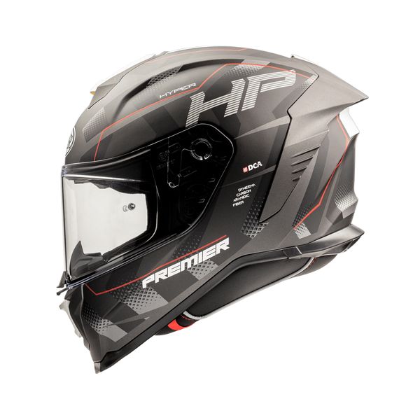 Full face helmets Premier Helmets Full-Face Moto-Helmet Hyper HP 92BM Gray/Red/Black 2024