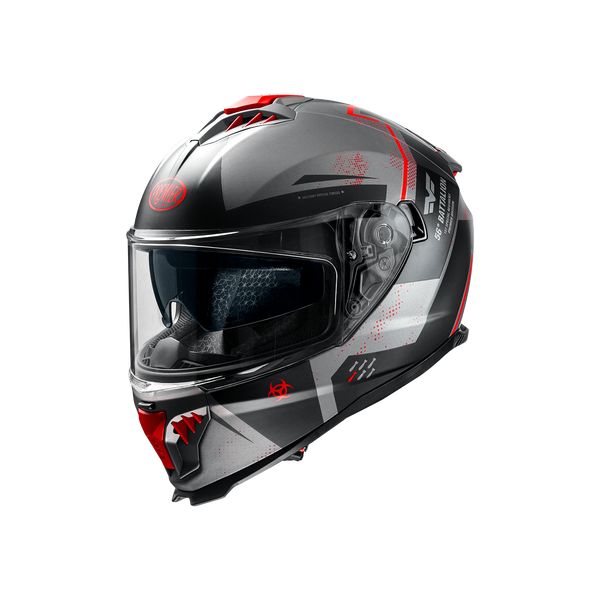 Full face helmets Premier Helmets Full-Face Moto-Helmet Typhoon BA 17BM Matt Gray/Red 2024