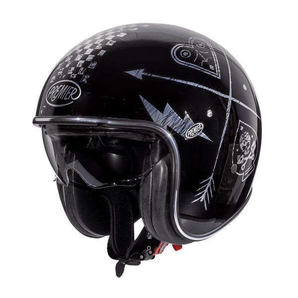  Premier Helmets Casca Moto Open-Face/Jet Vintage NX SC Black/Blue/Chrome 2024