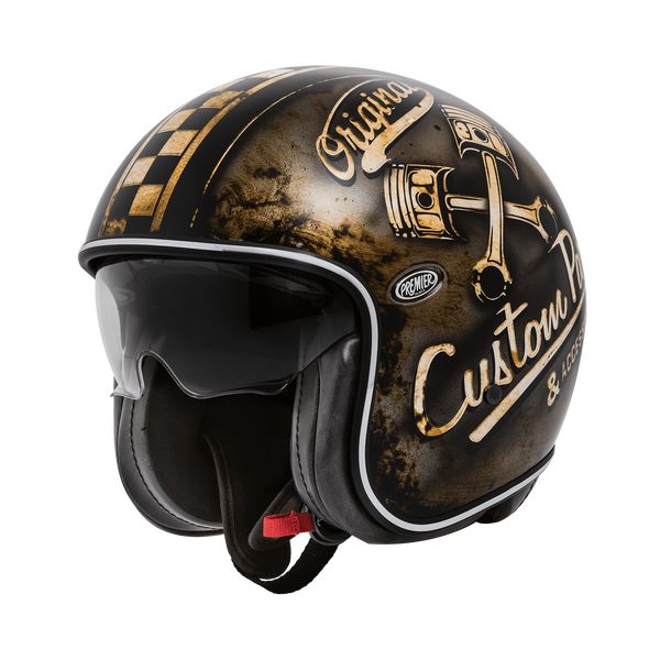 Jet helmets Premier Helmets Open-Face/Jet Moto Helmet Vintage OP 9BM Brown 2024