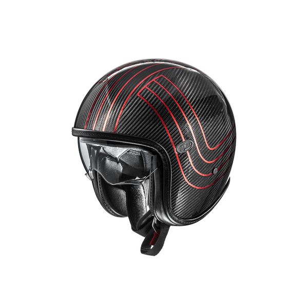 Jet helmets Premier Helmets Open-Face/Jet Moto Helmet Vintage Plat Edit CARB Glossy Black/Red 2024