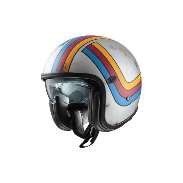  Premier Helmets Casca Moto Open-Face/Jet Vintage Plat Edit EX77BM Glossy Silver/Blue/Yellow 2024