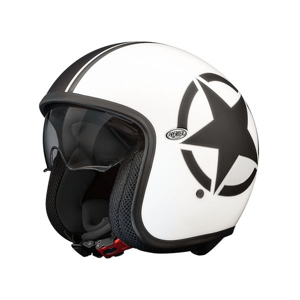 Jet helmets Premier Helmets Open-Face/Jet Moto Helmet Vintage SG 8BM White/Black 2024
