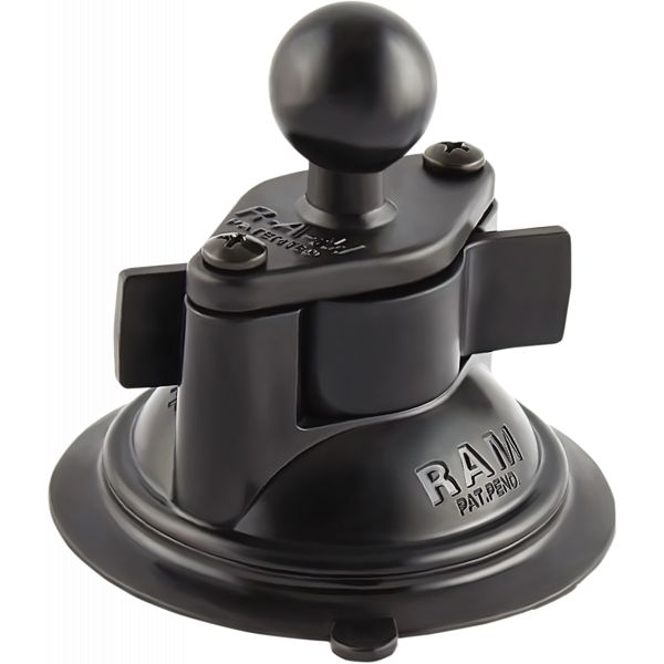 Handlebar Mounts Phone/GPS Ram Mounts Suction Cup Lock Base 3.25(r) With 1(r) Ball - Ram-b-224-1u