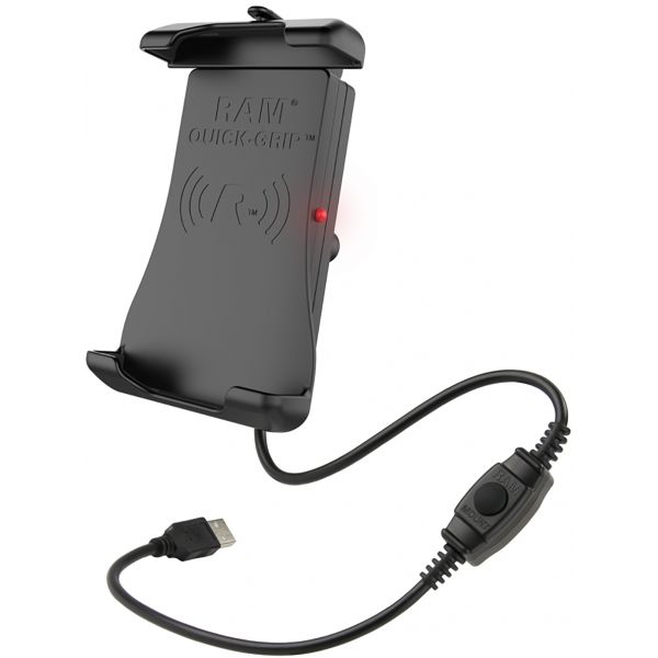 Handlebar Mounts Phone/GPS Ram Mounts Quick-grip™ Waterproof Wireless Charging Holder - Ramholun14wb