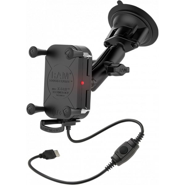Handlebar Mounts Phone/GPS Ram Mounts Tough-charge™ Waterproof Wireless Charging Suction Cup Mount - Ram-b-166-un12w