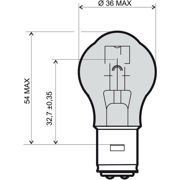 Motorcycle Light Bulbs RMS Bulb 12V 35/35W S2 BA20D White