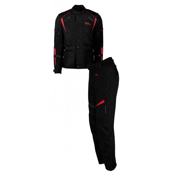  Rusty Stitches Textile Combo Jacket + Pants Moto Tommy Black-Red