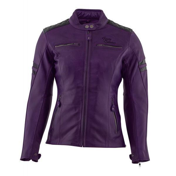  Rusty Stitches Leather Lady Moto Jacket Jack Joyce Purple/Black