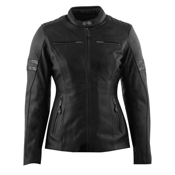 Leather Womens Jackets Rusty Stitches Leather Lady Moto Jacket Joyce V2 Black/Glitter 2024