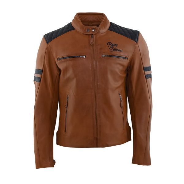 Leather Jackets Rusty Stitches Leather Moto Jacket Jari V2 Cognac/Black 2024