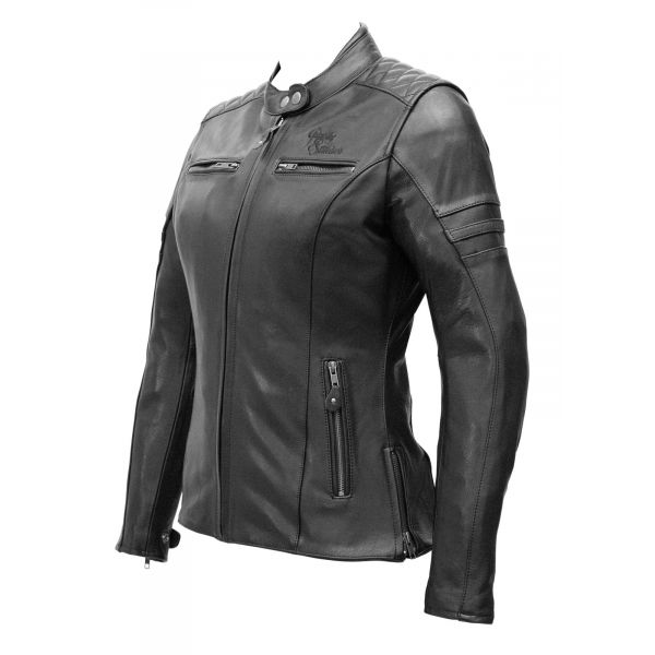 Leather Womens Jackets Rusty Stitches Leather Moto Jacket Joyce Black