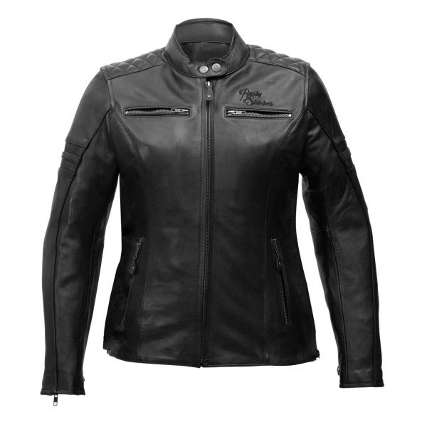  Rusty Stitches Leather Moto Jacket SUPER Joyce Black