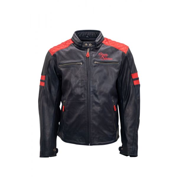  Rusty Stitches Jari Black/Red Leather Jacket