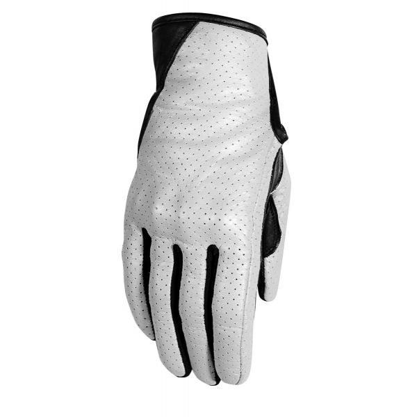 Gloves Womens Rusty Stitches Lady Leather Moto Gloves Eve Black/Pearl