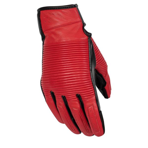 Gloves Womens Rusty Stitches Leather Lady Moto Gloves Stella Wine Red/Black