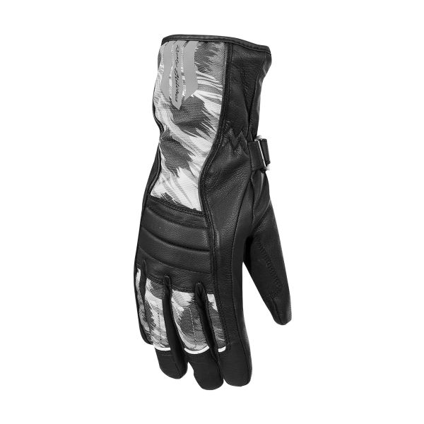 Gloves Womens Rusty Stitches Lady Leather/Textile Moto Gloves Bianca Black/Panther 24