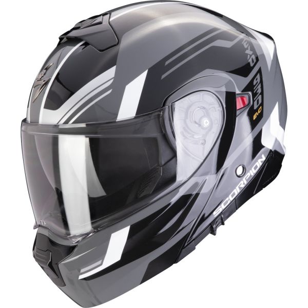 Flip up helmets Scorpion Exo Flip-Up Moto Helmet Exo 930 Evo Sikon Grey/Black/White 24