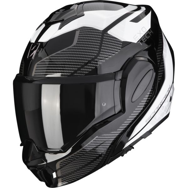 Flip up helmets Scorpion Exo Flip-Up Moto Helmet Exo Tech Evo Animo Black/White 24