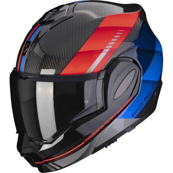 Casti Moto Flip-up (Modulabile) Scorpion Exo Casca Moto Flip-Up Exo Tech Evo Carbon Genus Black/Blue/Red 24