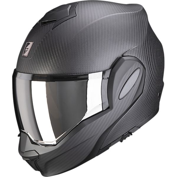Flip up helmets Scorpion Exo Flip-Up Moto Helmet Exo Tech Evo Solid Carbon Black Matt 24