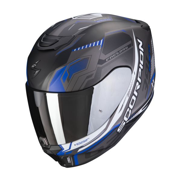 Full face helmets Scorpion Exo Full-Face Moto Helmet 391 Haut Black Matt/Blue 23