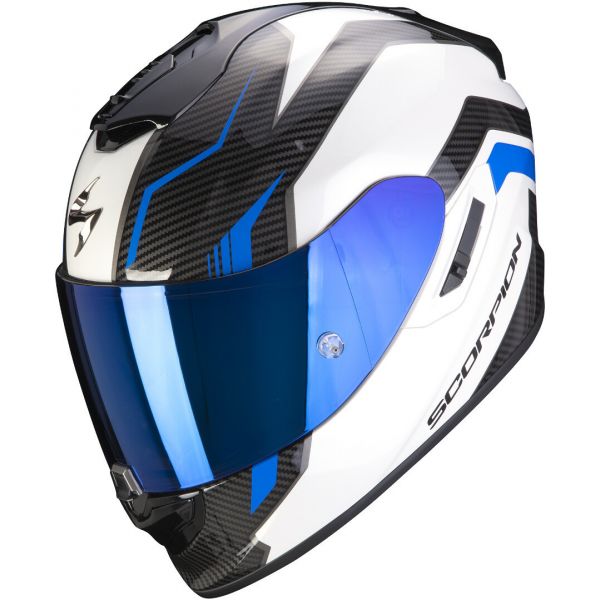  Scorpion Exo Casca Moto Full-Face Exo 1400 Air Fortuna White/Blue