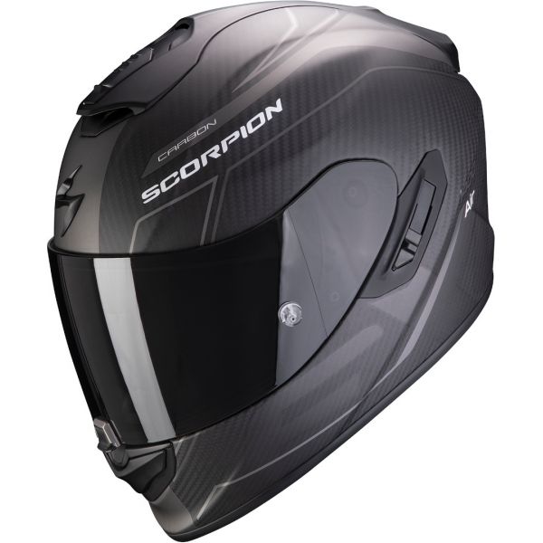  Scorpion Exo Moto Helmet Full-Face Exo 1400 Carbon Air Beaux Matt Black/Silver