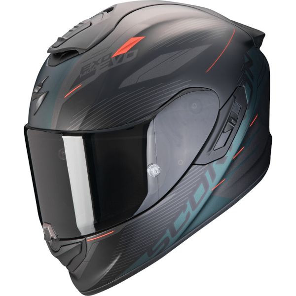 Full face helmets Scorpion Exo Full-Face Moto Helmet EXO 1400 Evo 2 Air Luma Black Matt/Green 24