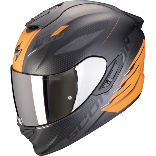 Full face helmets Scorpion Exo Full-Face Moto Helmet EXO 1400 Evo 2 Air Luma Black Matt/Orange 24