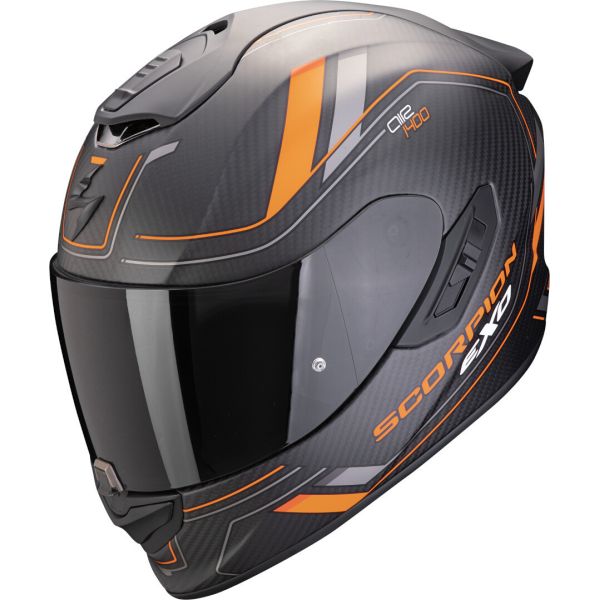 Casti Moto Integrale Scorpion Exo Casca Moto Full-Face EXO 1400 Evo 2 Carbon Air Mirage Black Matt/Orange 24
