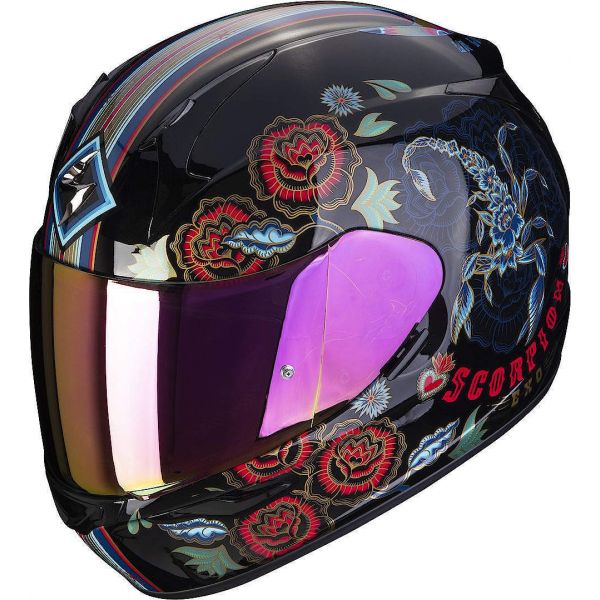  Scorpion Exo Moto Full-Face Helmet Exo-390 Chica II Black/Blue/Red 2022