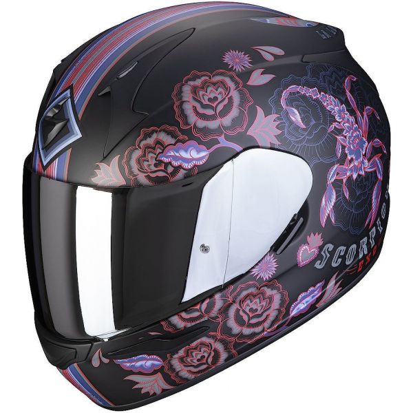  Scorpion Exo Moto Full-Face Helmet Exo-390 Chica II Matt Black/Pink 2022